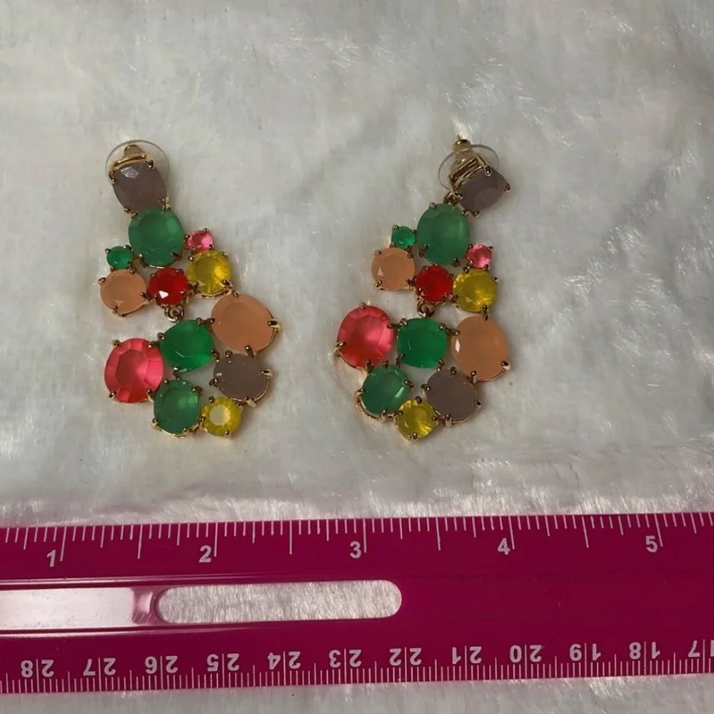 Kate Spade Resin Gumdrop Tutti Frutti Chandelier Multi Color Earrings - Picture 2 of 3